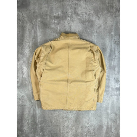 Vintage Carhartt Blanket Lined Canvas Workwear Chore Jacket Size XL Beige
