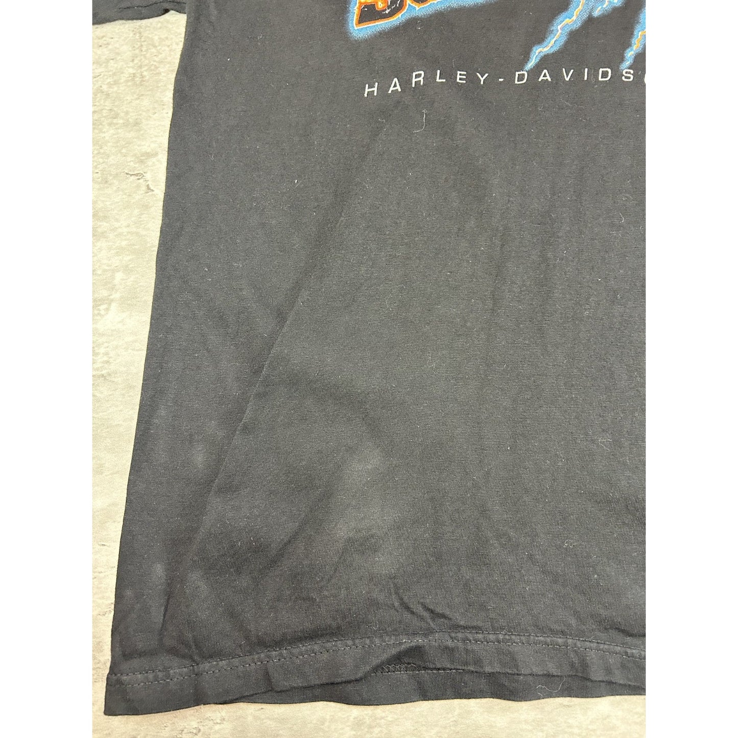 Vintage 2002 Harley Davidson Motorcycles Lightning Long Sleeve T-Shirt XL Black