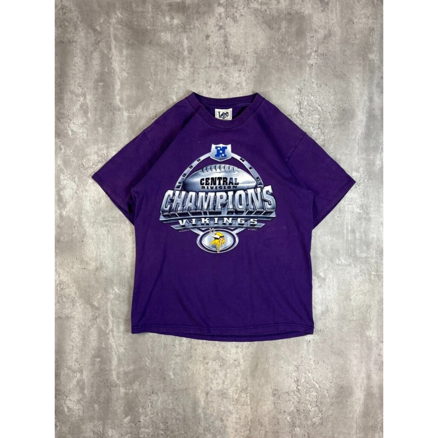 Vintage 1998 Minnesota Vikings NFL NFC Central Division Champs T-Shirt Size Large