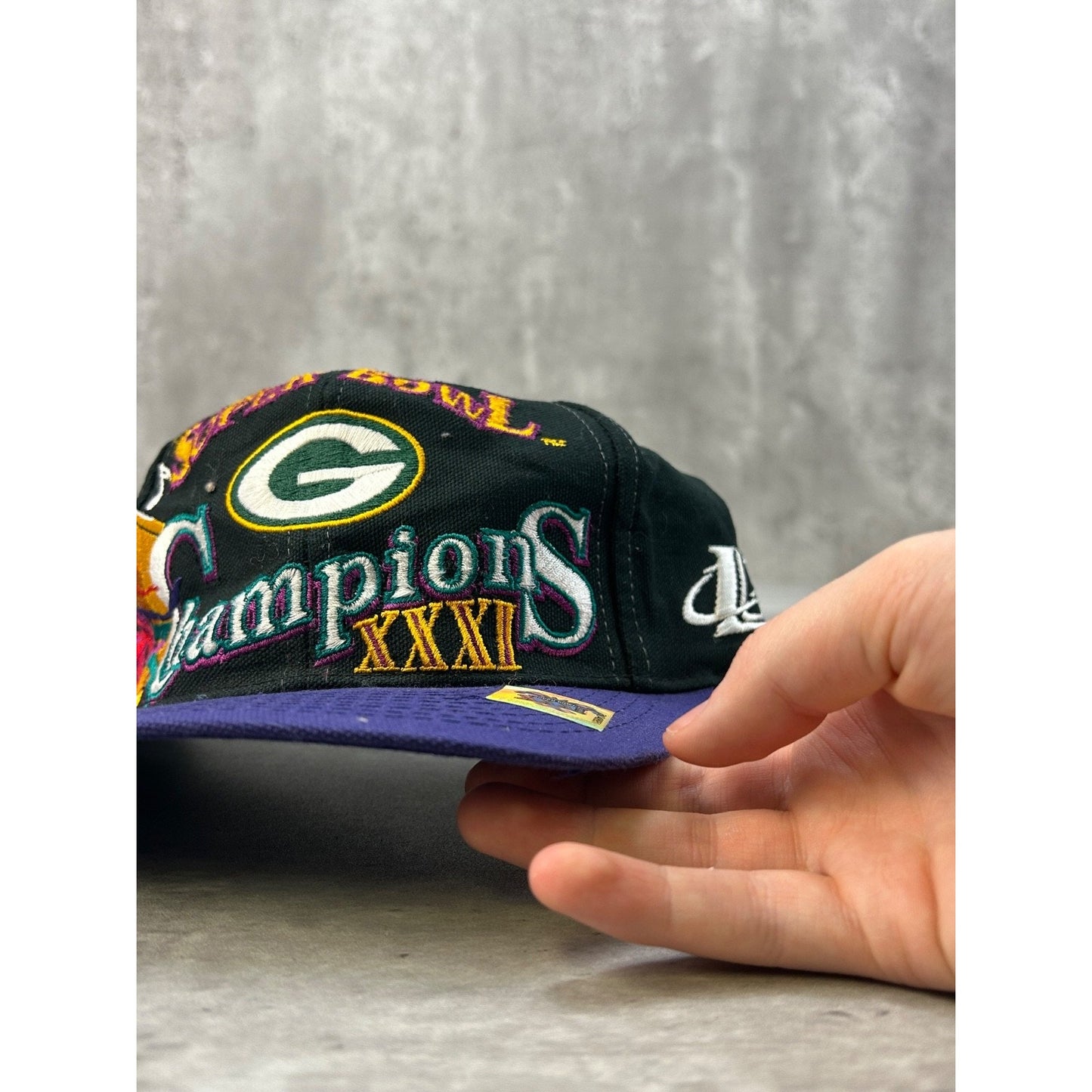 Vintage 1997 Green Bay Packers NFL Super Bowl Champs Snapback Hat OSFA