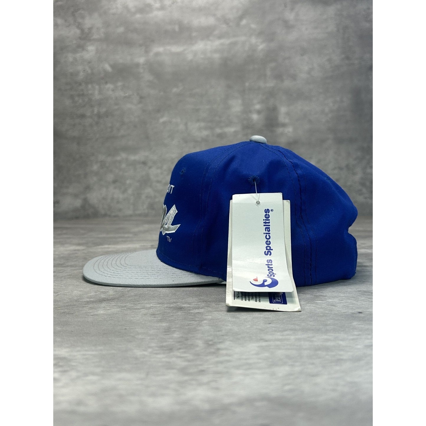 Vintage 90s Detroit Lions NFL Sports Specialties Script Snapback Hat OSFA Blue
