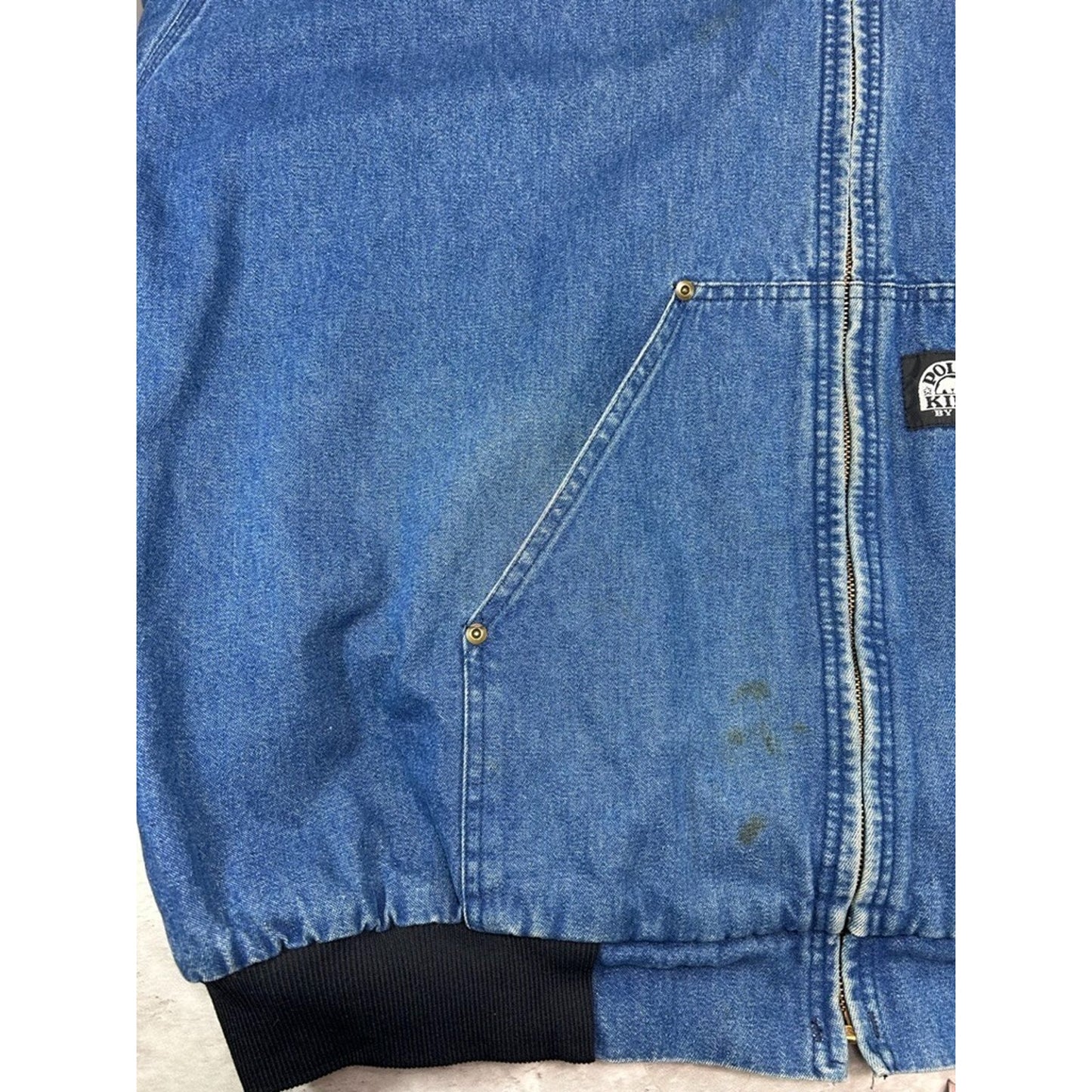 Vintage Polar King Plaid Lined Denim Canvas Workwear Active Jacket Size 4XLT