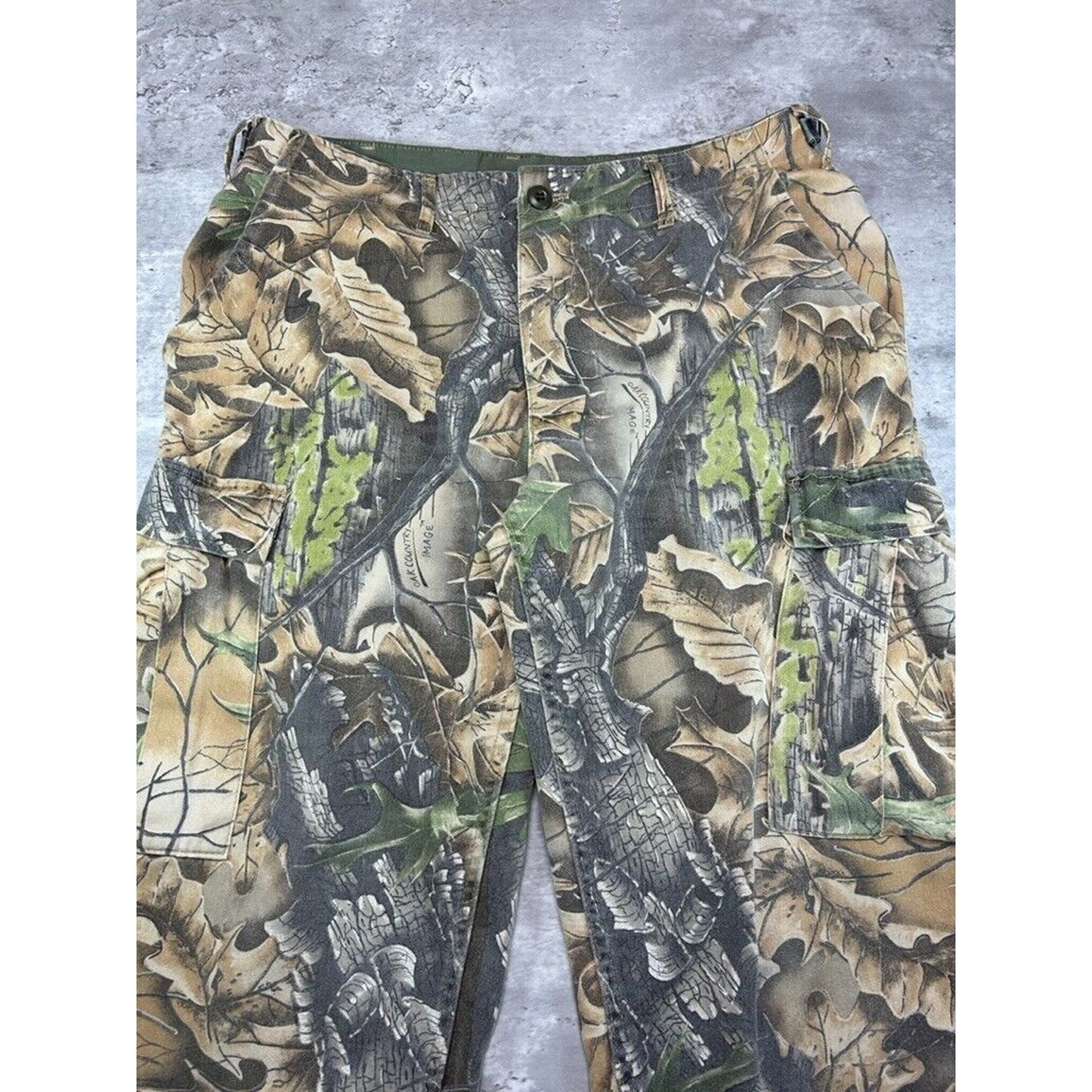 Vintage Oak Country Image Tree Camo Hunting Cargo Pants Size 36