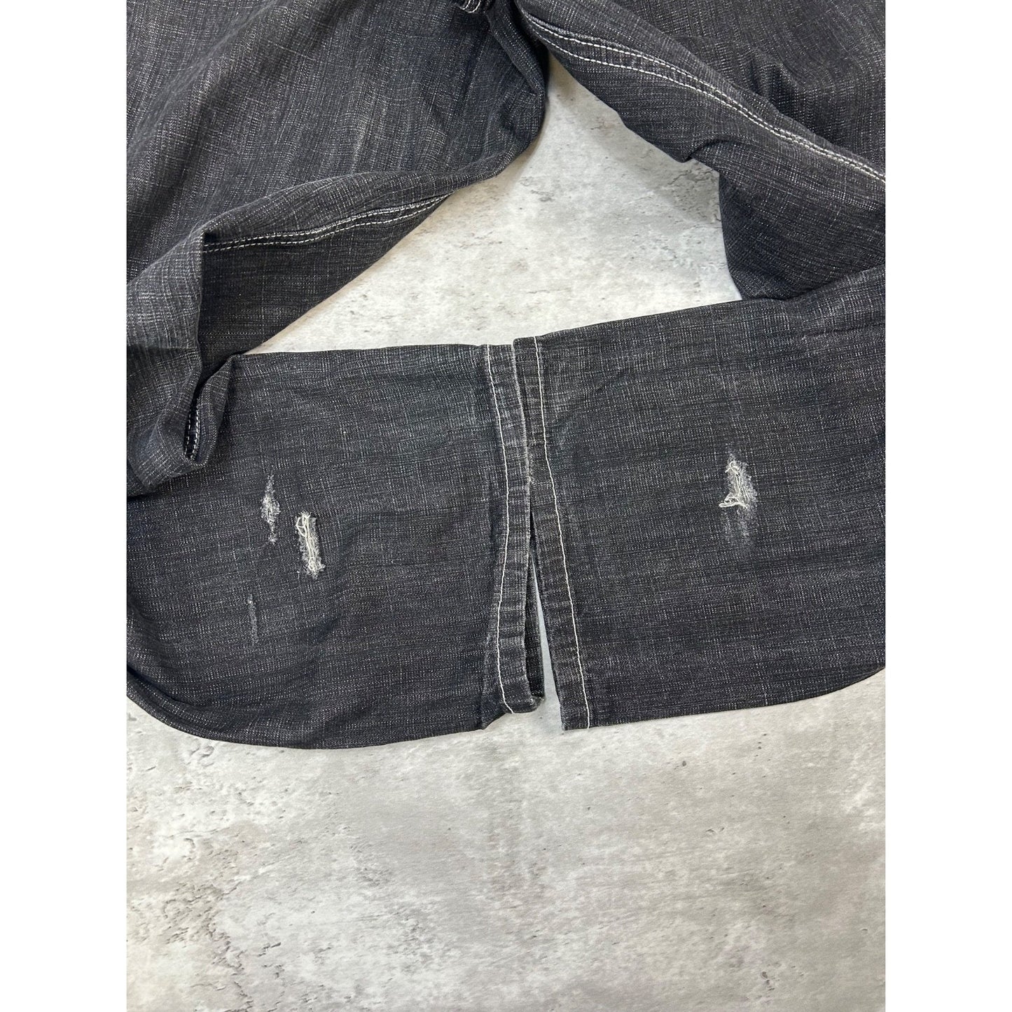 Vintage Y2K 5ive Jungle Black Wash Denim Embroidered Pocket Pants Size 33