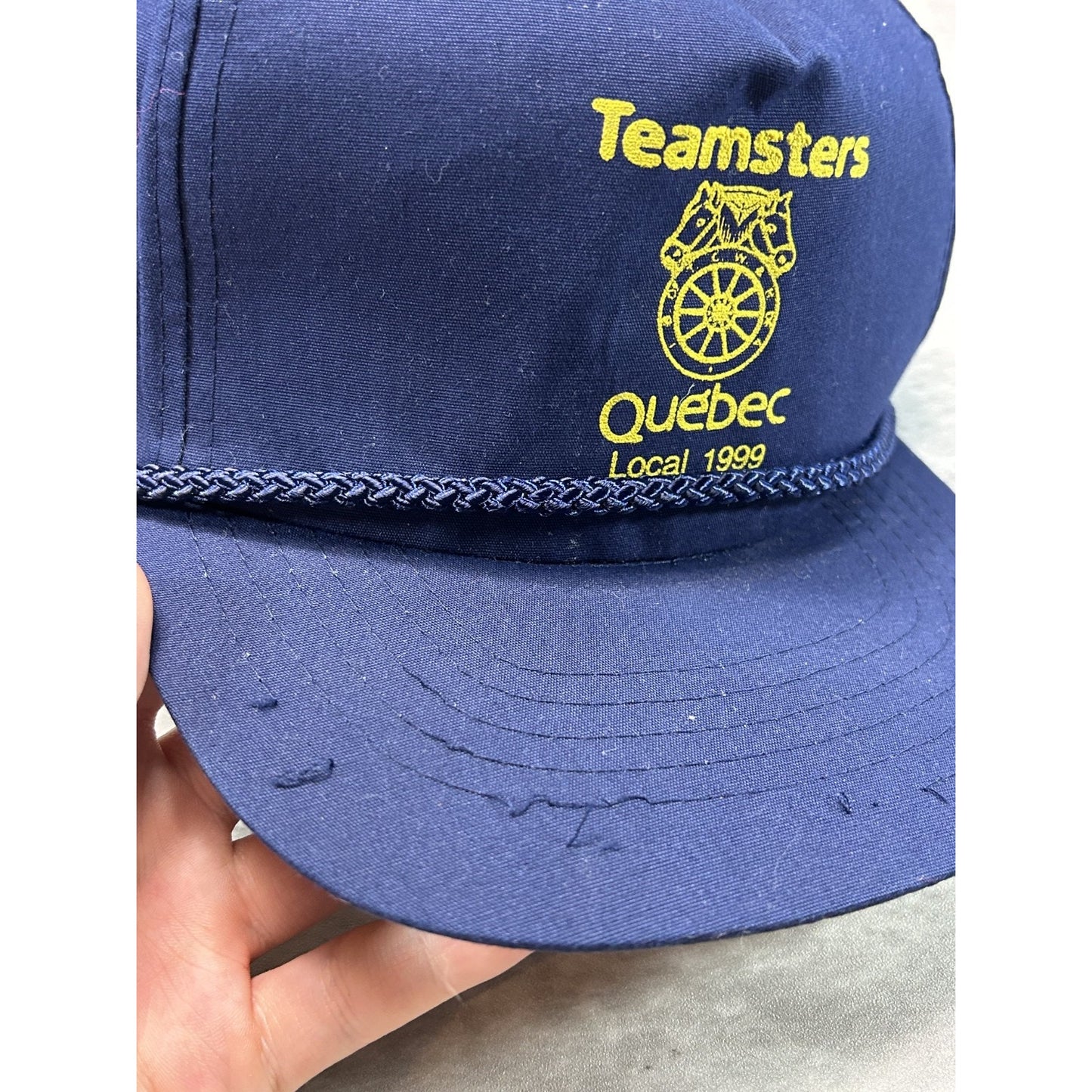 Vintage 1999 Teamsters Quebec Graphic Spellout Logo Snapback Hat OSFA