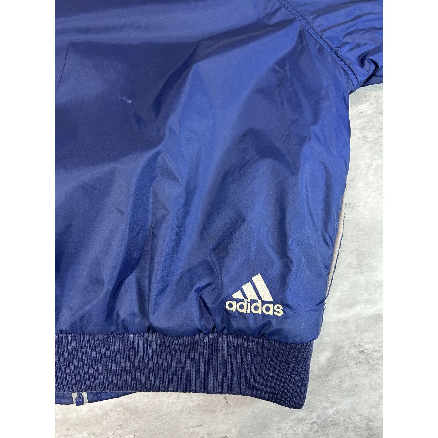 Vintage 90s Adidas Embroidered Logo Nylon Reversible Hooded Jacket Size Medium