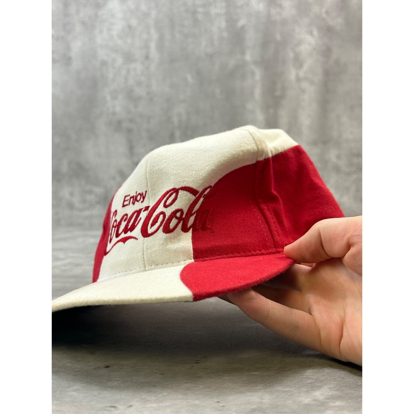 Vintage 90s Coca Cola Embroidered Logo Paneled Snapback Hat OSFA
