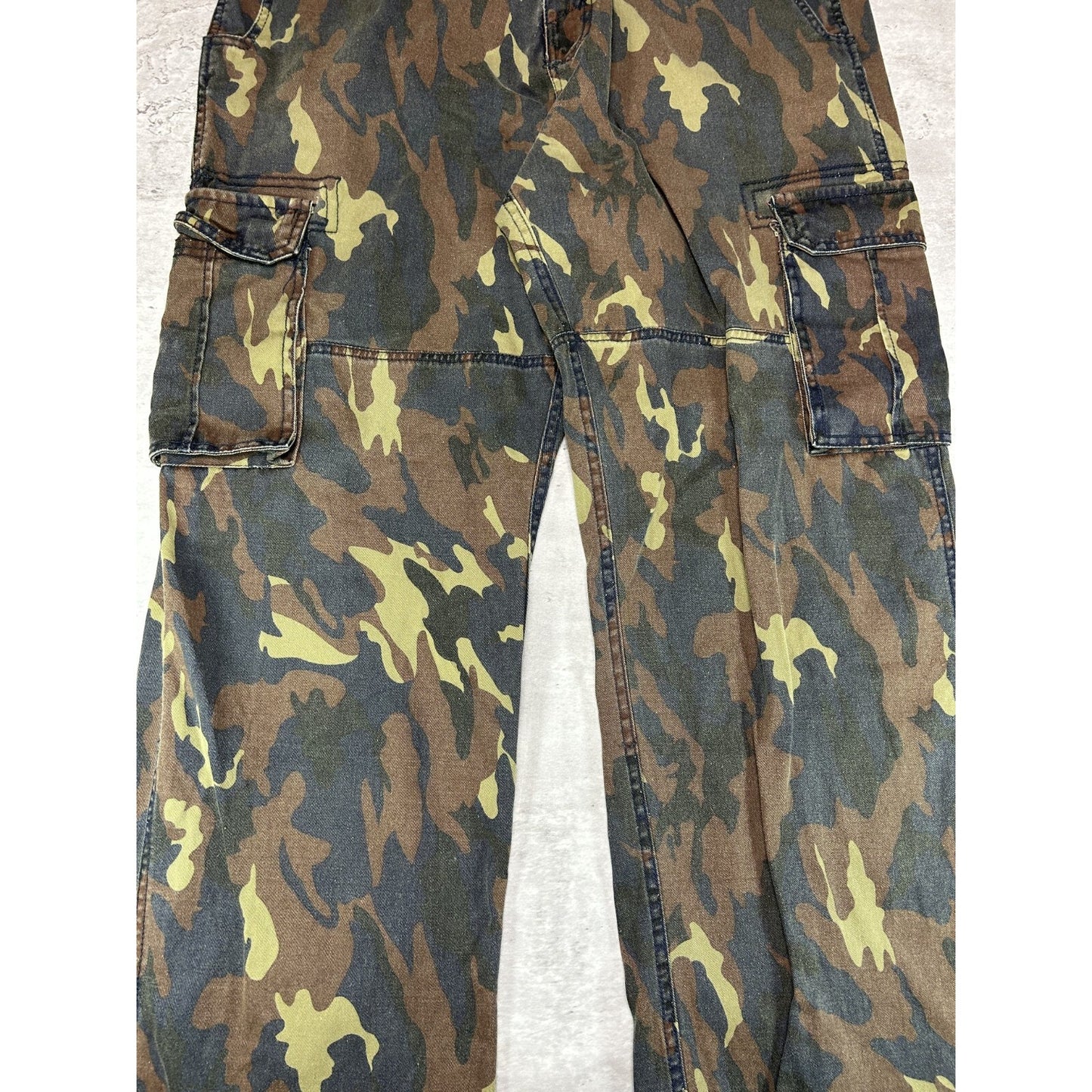 Vintage Halfix Denim Woodland Camo Hunting Cargo Pants Size 35