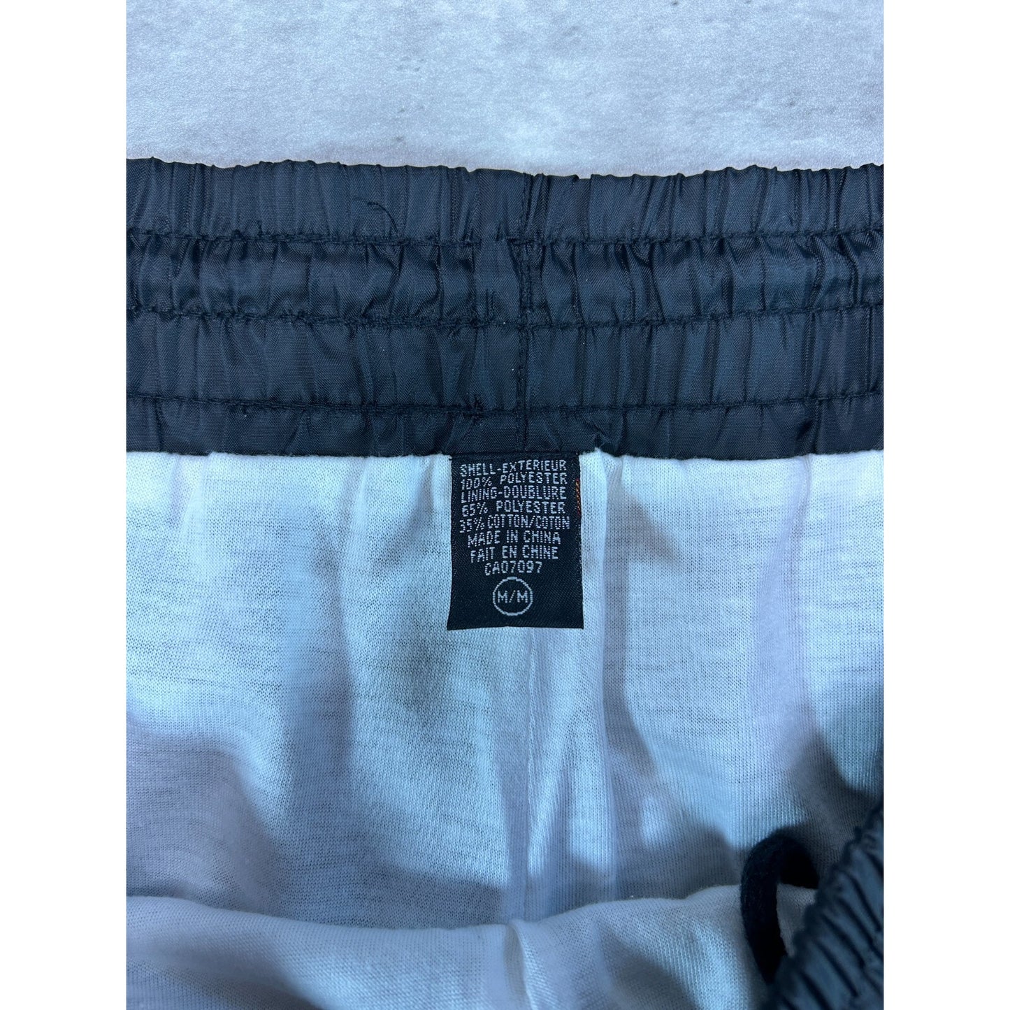 Vintage 90s Side Piping Nylon Track Pants Size Medium Black