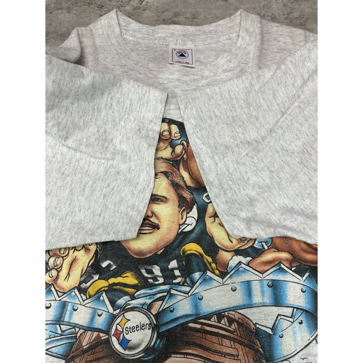 Vintage 1994 Pittsburgh Steelers NFL Steel Trap Caricature T-Shirt Size Large