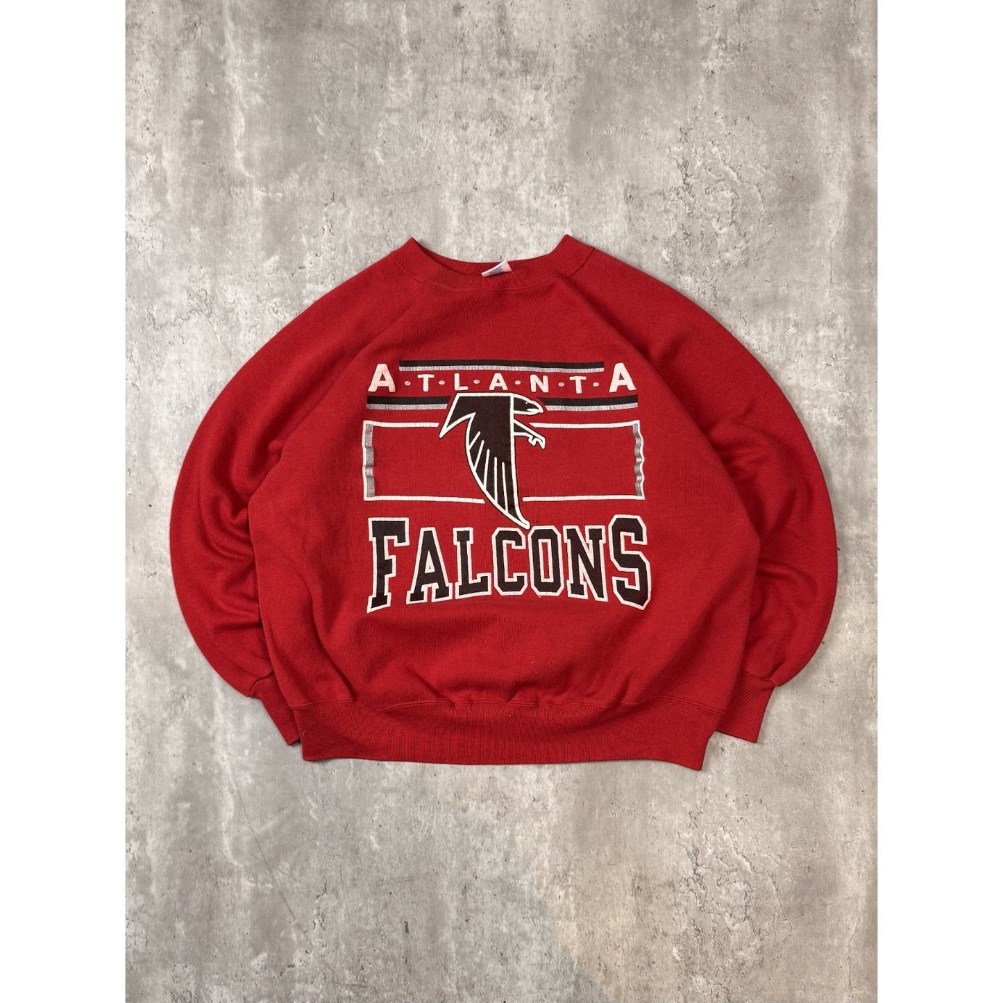 Vintage 90s Atlanta Falcons NFL Spellout Logo Graphic Football Sweatshirt Sz XL