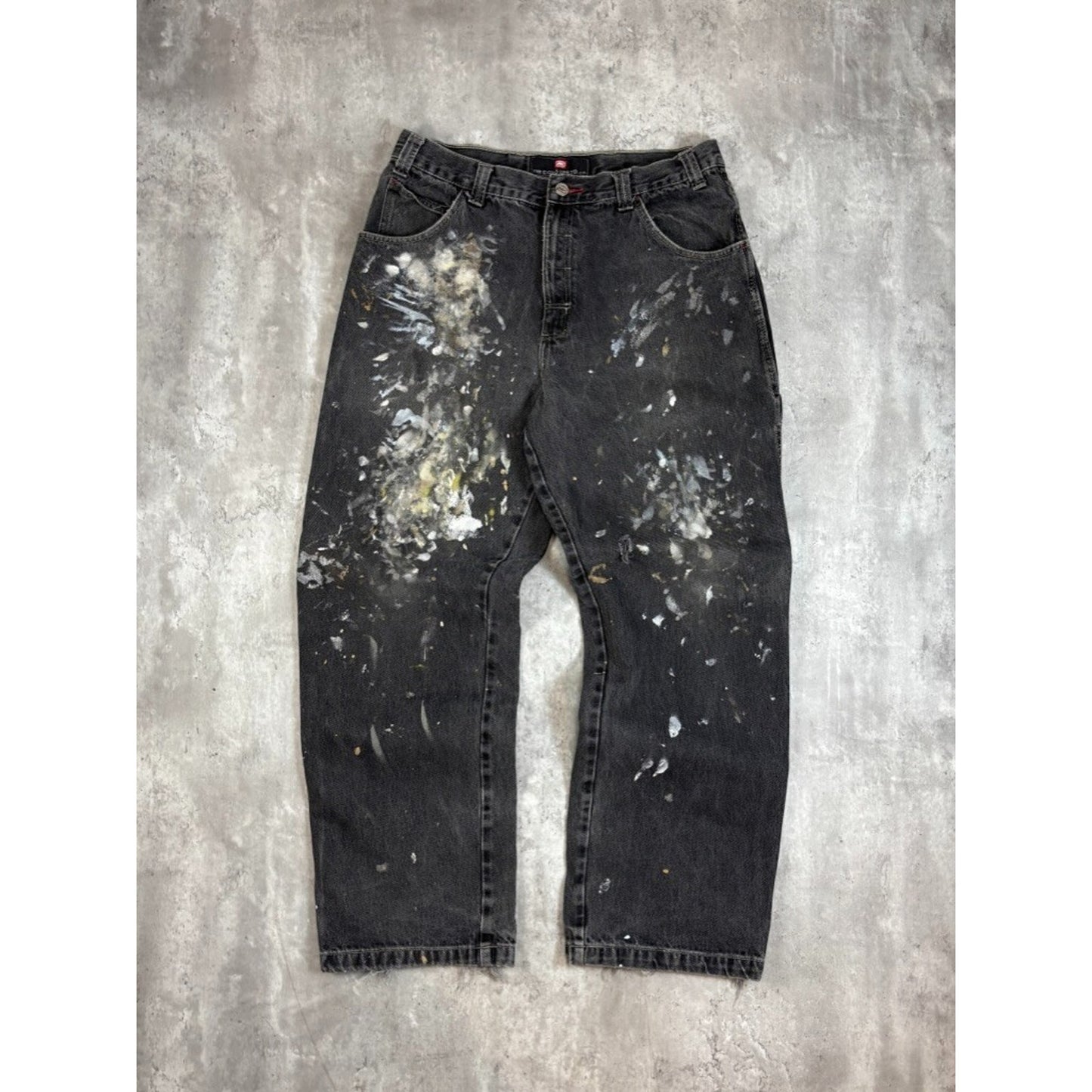 Vintage Y2K Ecko Unltd Distressed Black Denim Carpenter Pants Size 35 Black