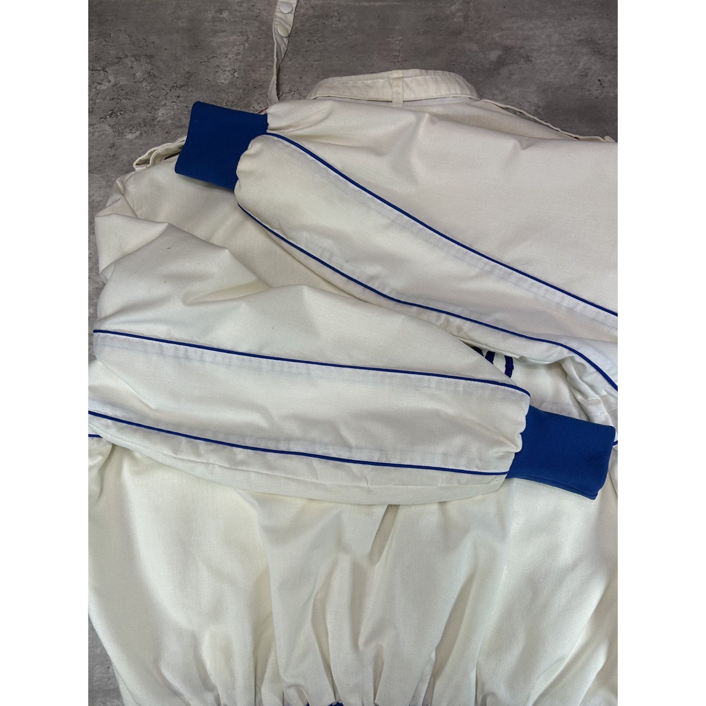 Vintage 80s Al-Delco Embroidered Logo Full Zip Racing Bomber Jacket Size Large