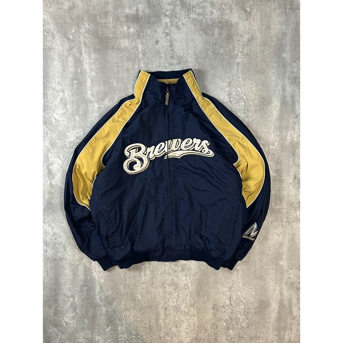 Vintage Milwaukee Brewers MLB Embroidered Logo Full Zip Jacket Size 2XL