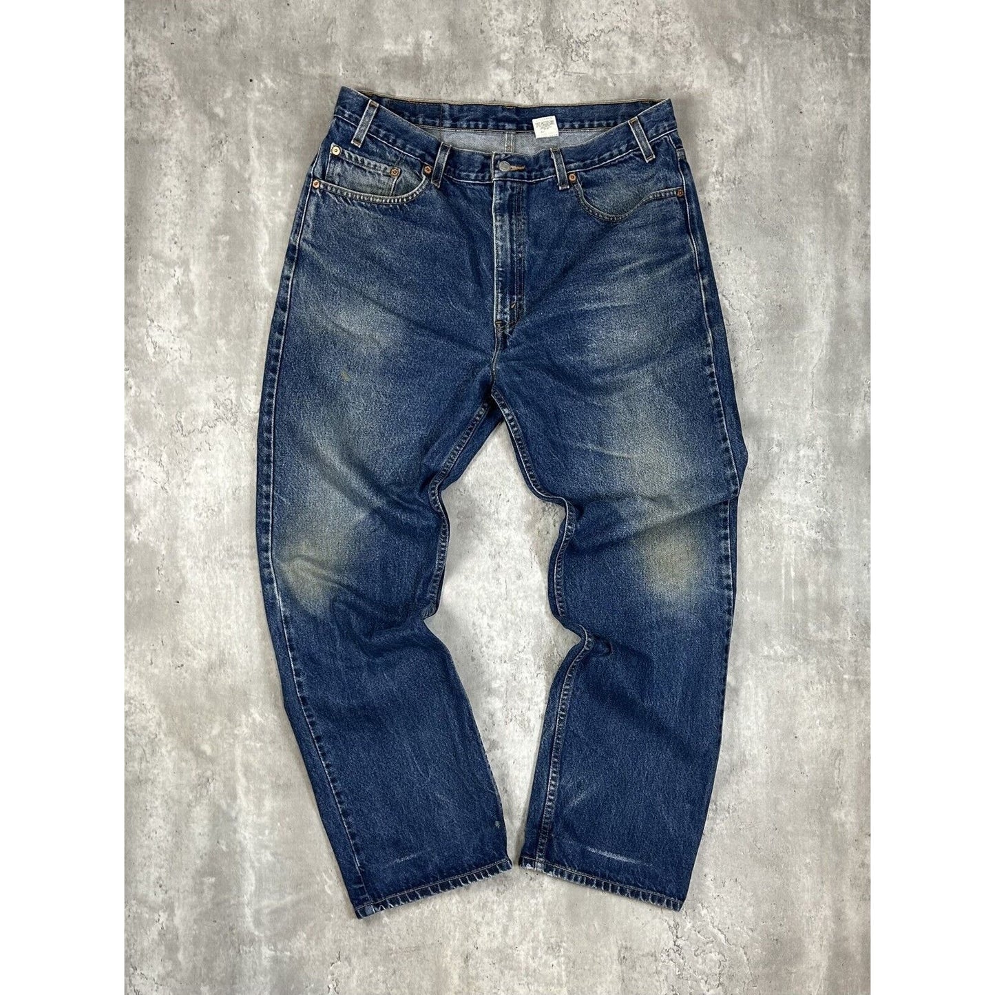 Vintage 90s Levis 505 Red Tab Regular Fit Dark Wash Denim Pants Size 38 Blue