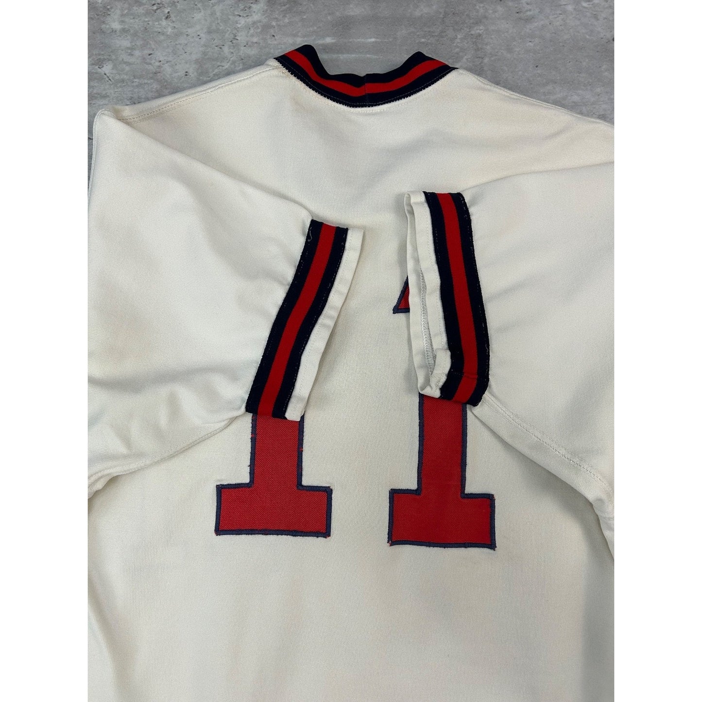 Vintage 60s/70s Patriots #11 Stitched Baseball Jersey Size Large White