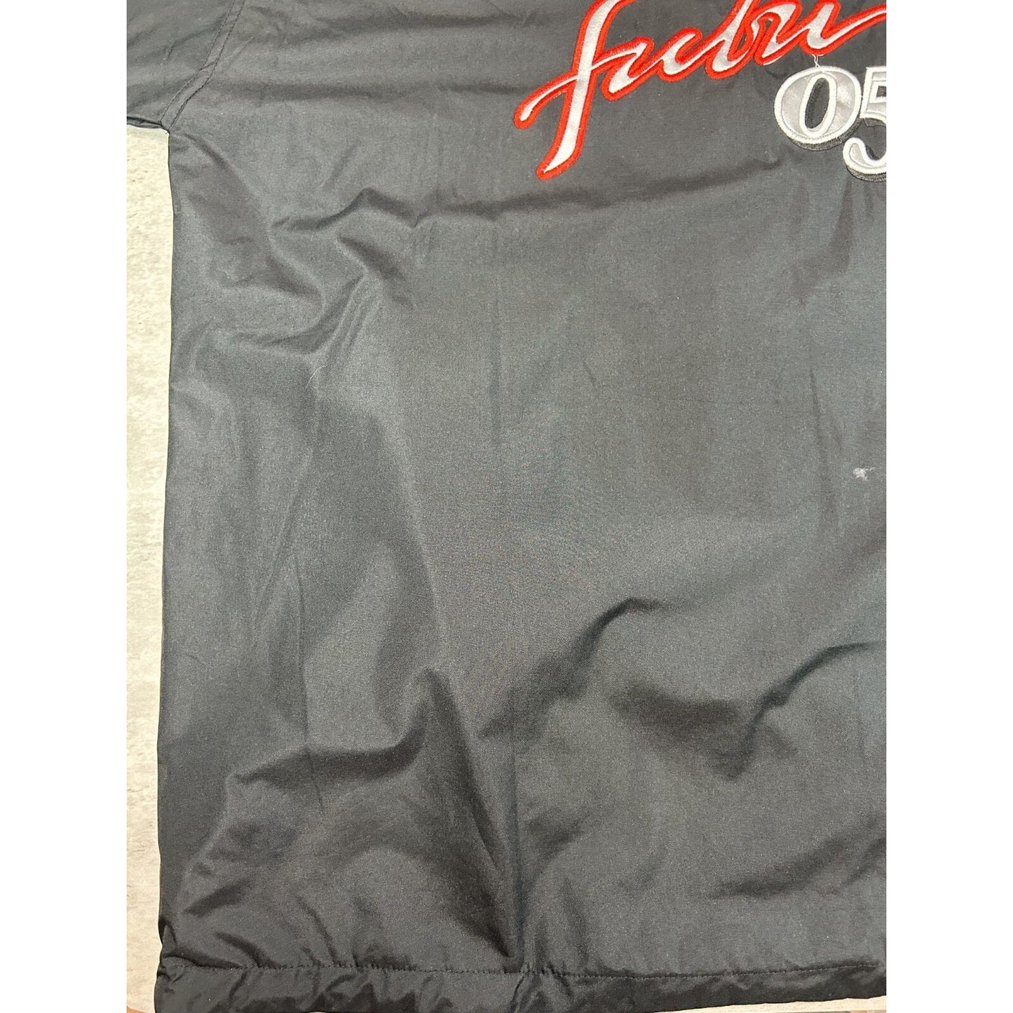 Vintage Y2K Fubu Embroidered Full Zip Hooded Nylon Long Jacket Size XXL
