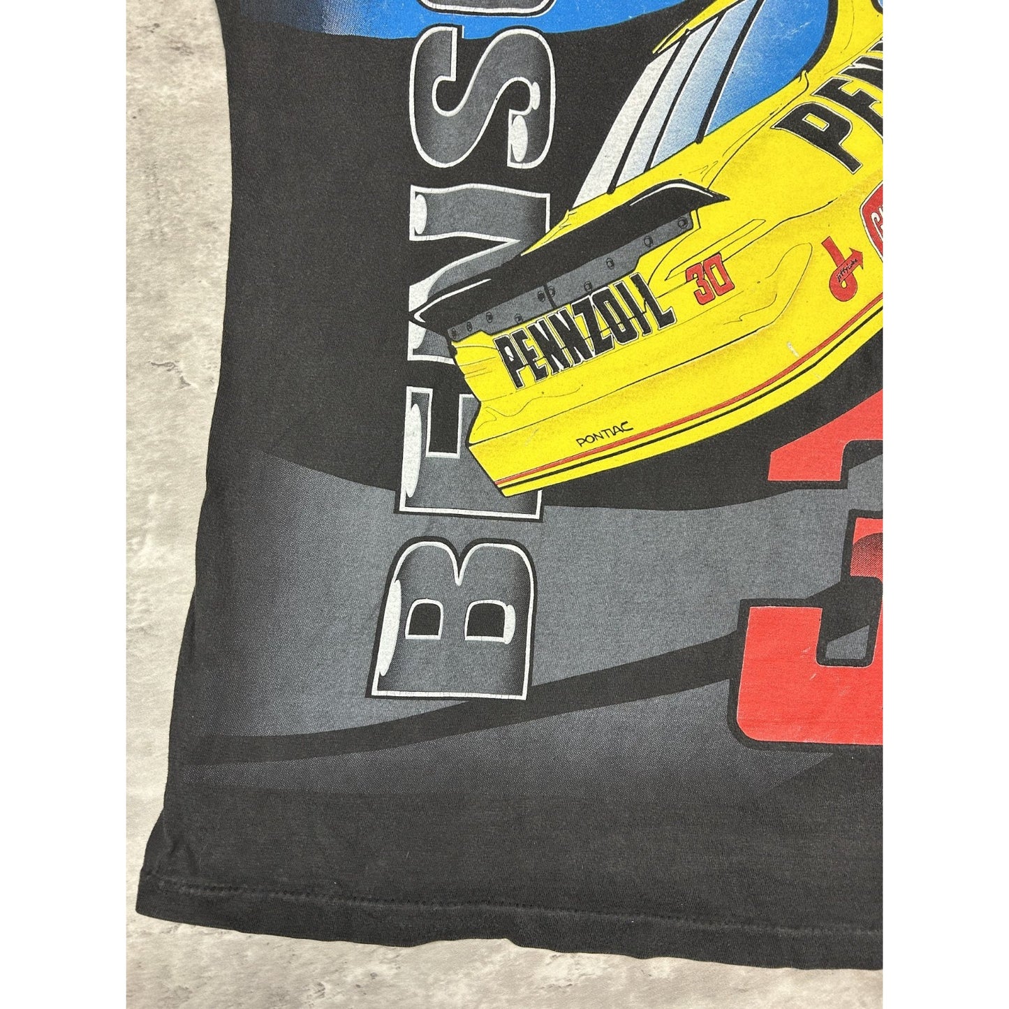 VTG 90s Johnny Benson #30 Pennzoil Racing Nascar All Over Print T-Shirt Size XL