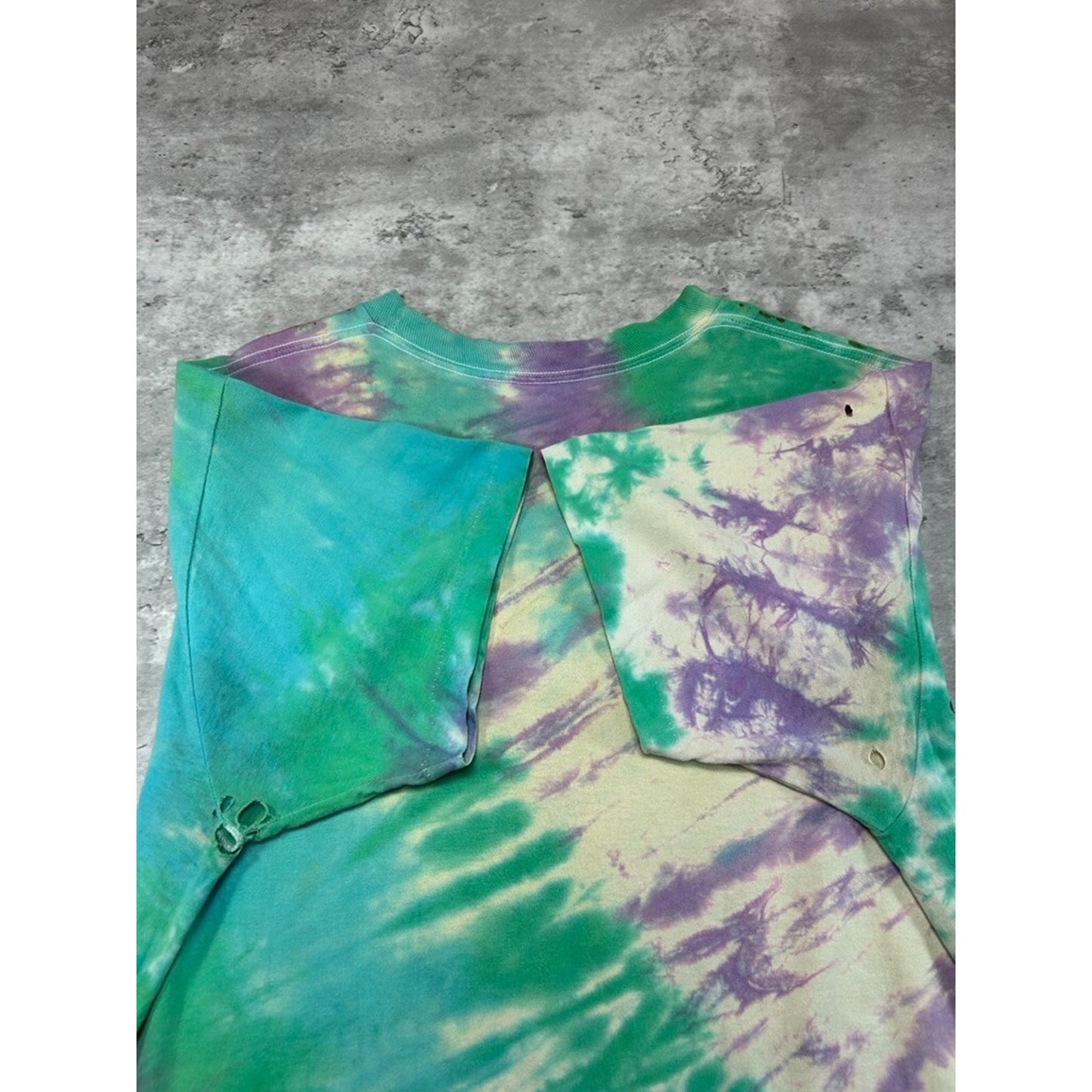Vintage 1991 Moody Blues Tye Dye Rock Music Graffiti Spellout T-Shirt Size XL