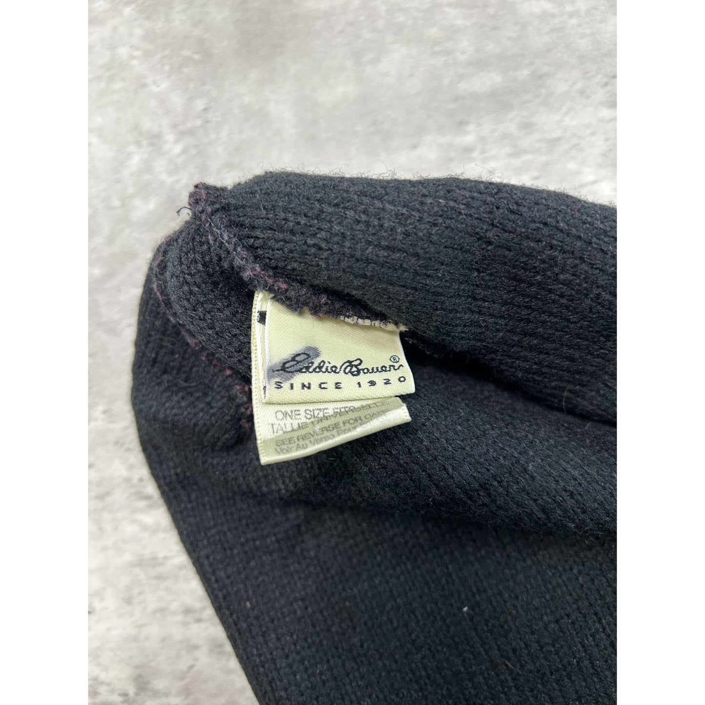 Vintage 90s Eddie Bauer Ebtek Striped Outdoors Beanie Hat OSFA