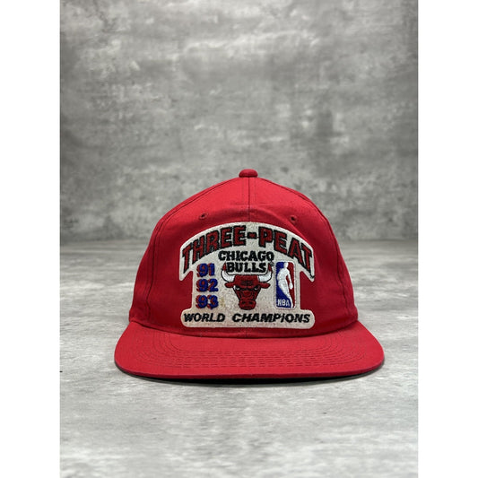 Vintage 1993 Chicago Bulls NBA Three-Peat World Champions Snapback Hat OSFA