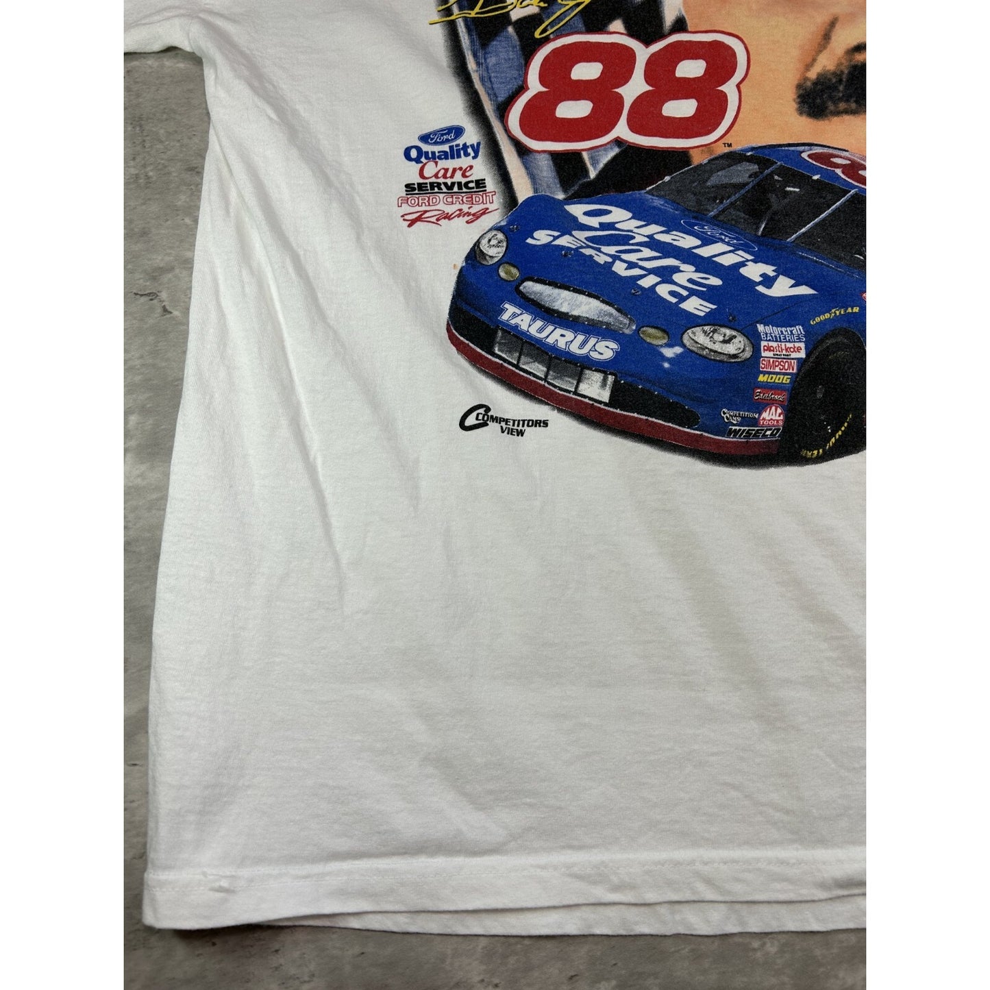 Vintage Dale Jarrett #88 Nascar The Winning Edge Graphic T-Shirt Size XL White