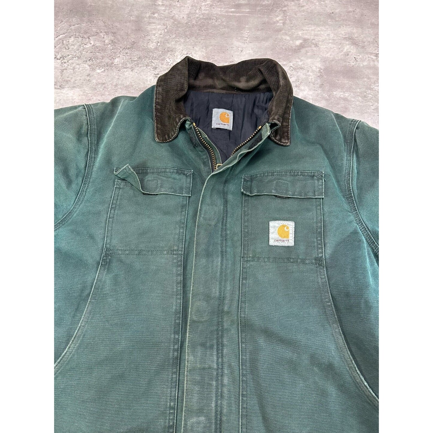 Vintage Carhartt Quilted Lined Canvas Workwear Arctic Jacket Size XL Green