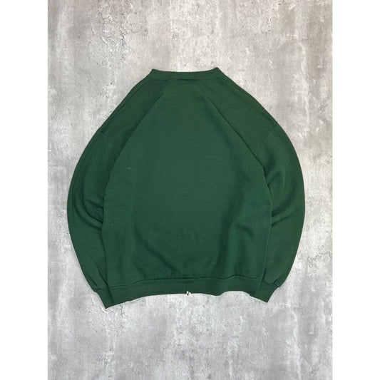 Vintage 90s Arctic Wildlands Deer Nature Graphic Sweatshirt Size XL Green