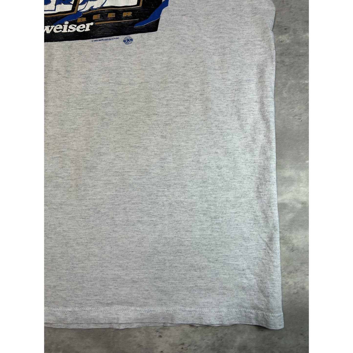 Vintage 1995 Budweiser Ice Draft Graphic Spellout Beer Promo T-Shirt Size XL
