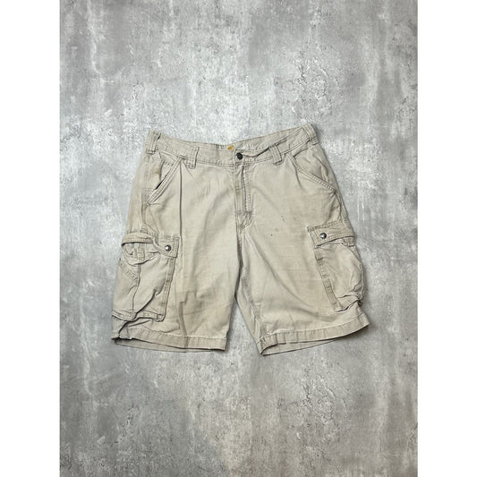 Carhartt Relaxed Fit Canvas Workwear Cargo Shorts Size 36 Beige