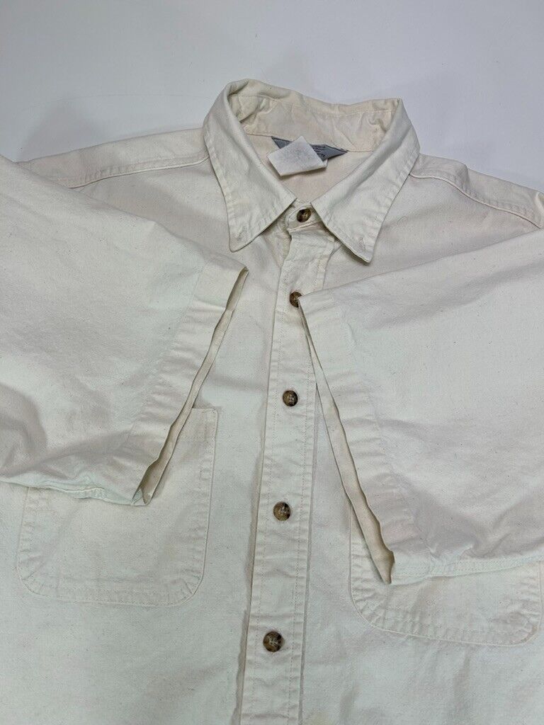 Vintage 80s/90s Carhartt Short Sleeve Workwear Button Up Shirt Size XXL White
