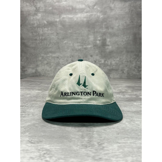 Vintage 90s Arlington Park Embroidered Spellout Two Tone Snapback Hat OSFA
