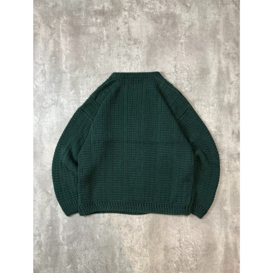Vintage 80s/90s Rizer Cable Knit Pullover Sweater Size Large Green