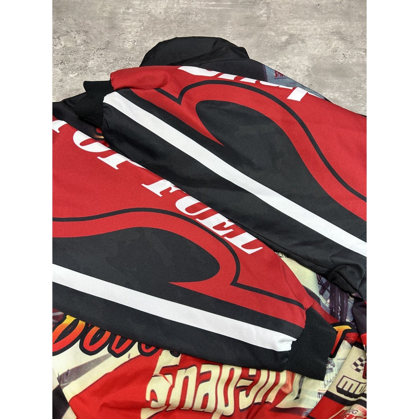 Vintage 90s Doug Herbert Snap On Racing All Over Print Full Zip Jacket Size XL