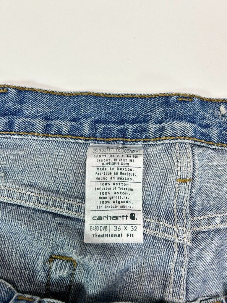 Vintage Carhartt Medium Wash Denim Workwear Pants Size 37