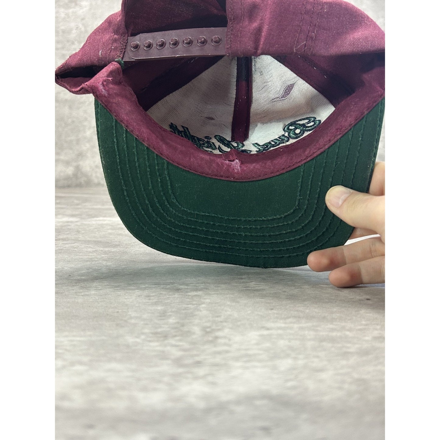 Vintage 90s Bud Light Embroidered Spellout Beer Promo Snapback Hat OSFA