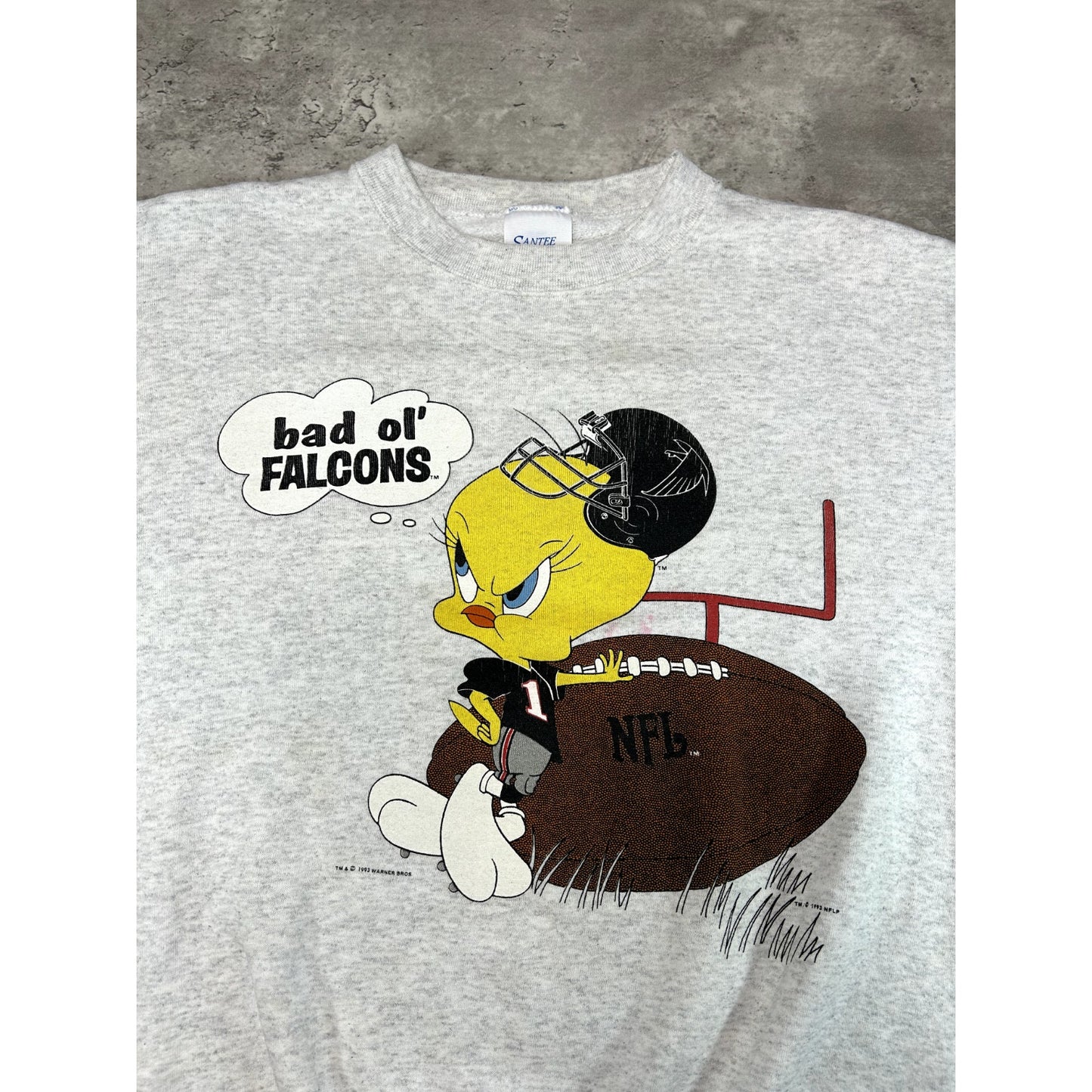 Vintage 1993 Atlanta Falcons NFL Tweety Bird Cartoon Graphic Sweatshirt Medium