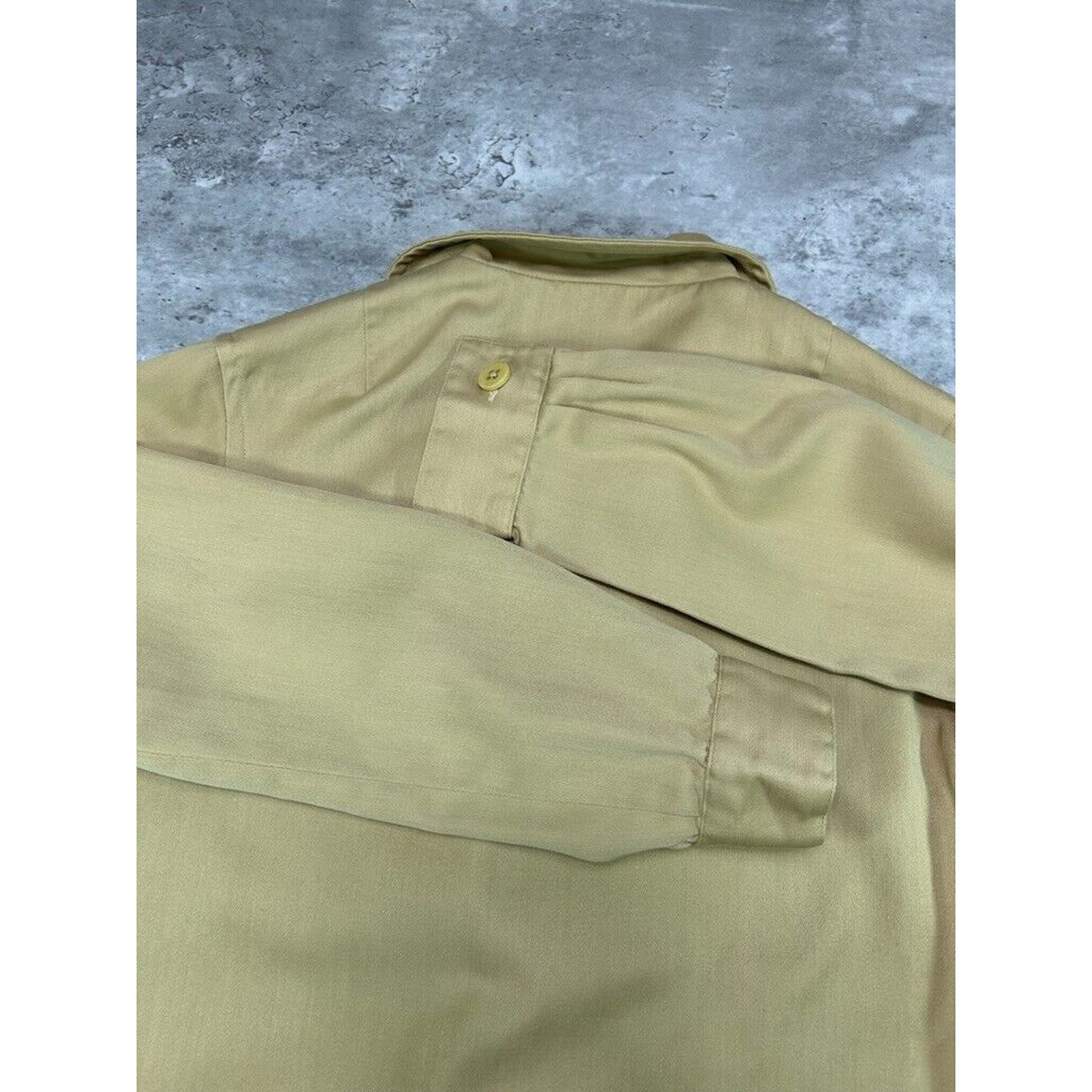 Vintage 1950s/1960s Four Pocket Button Up Shirt Jacket Size Small Yellow