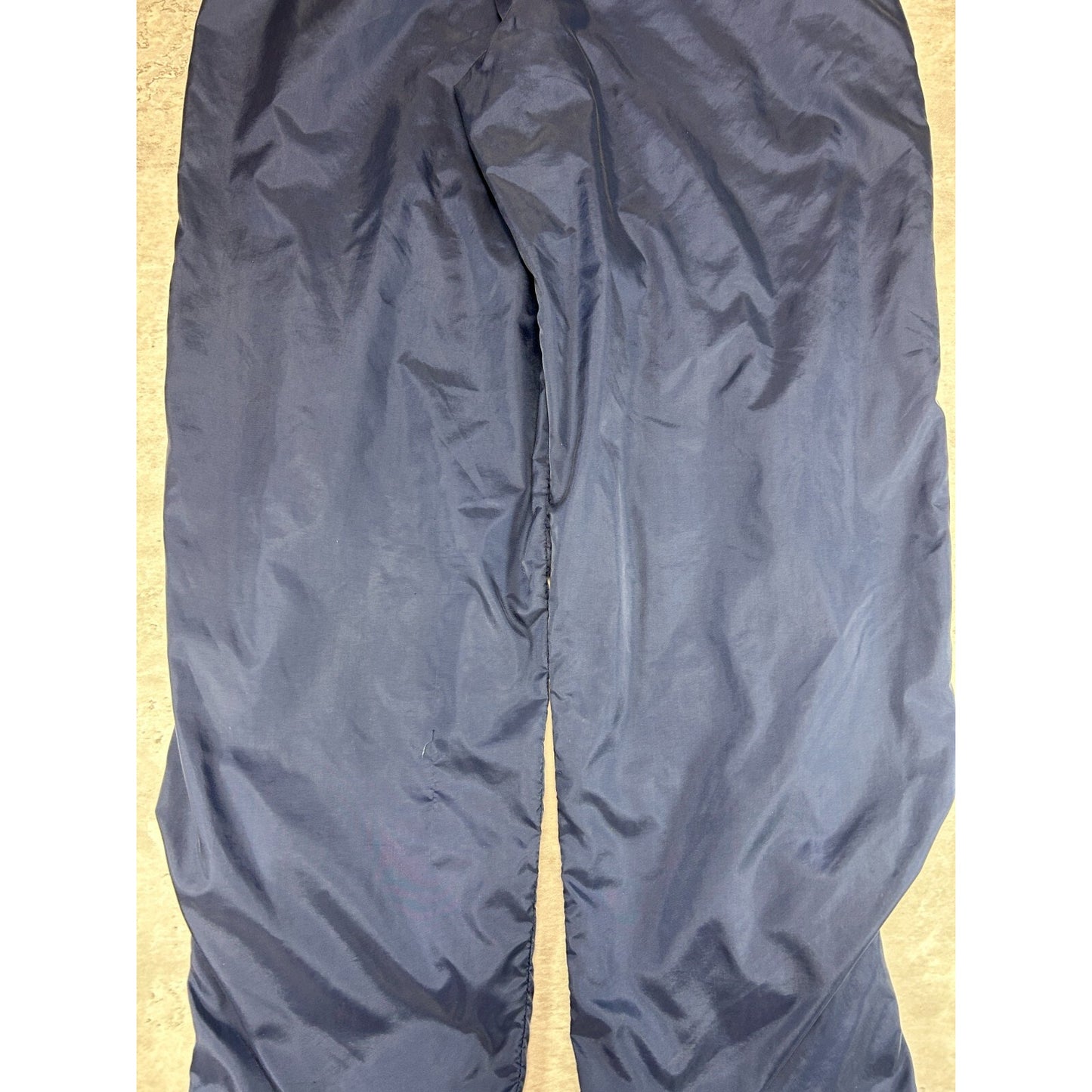 Vintage 90s Reebok Tonal Embroidered Logo Nylon Track Pants Size Medium Blue