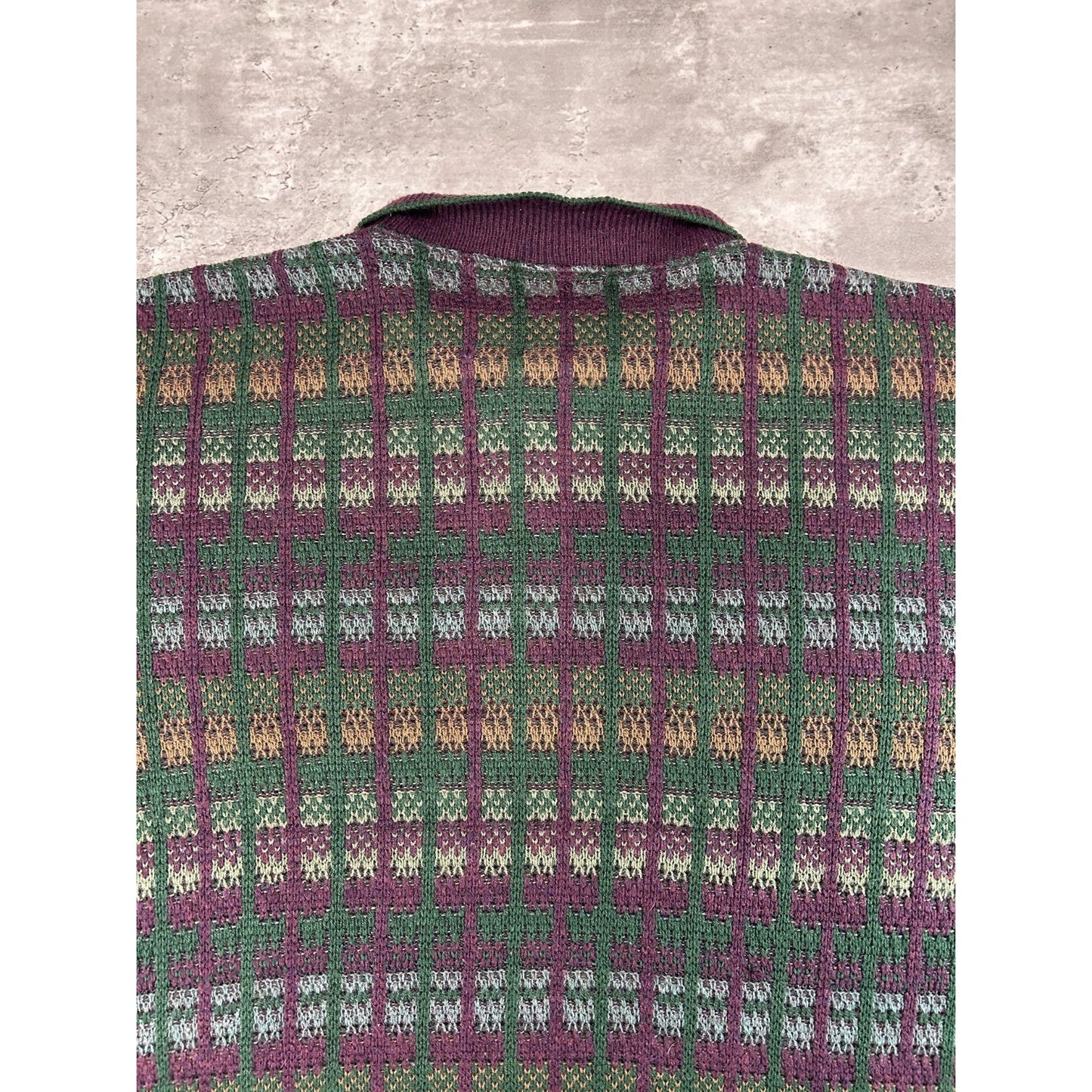 Vintage 90s Ash Creek Abstract Print Pullover Print Collared Sweater Size XL