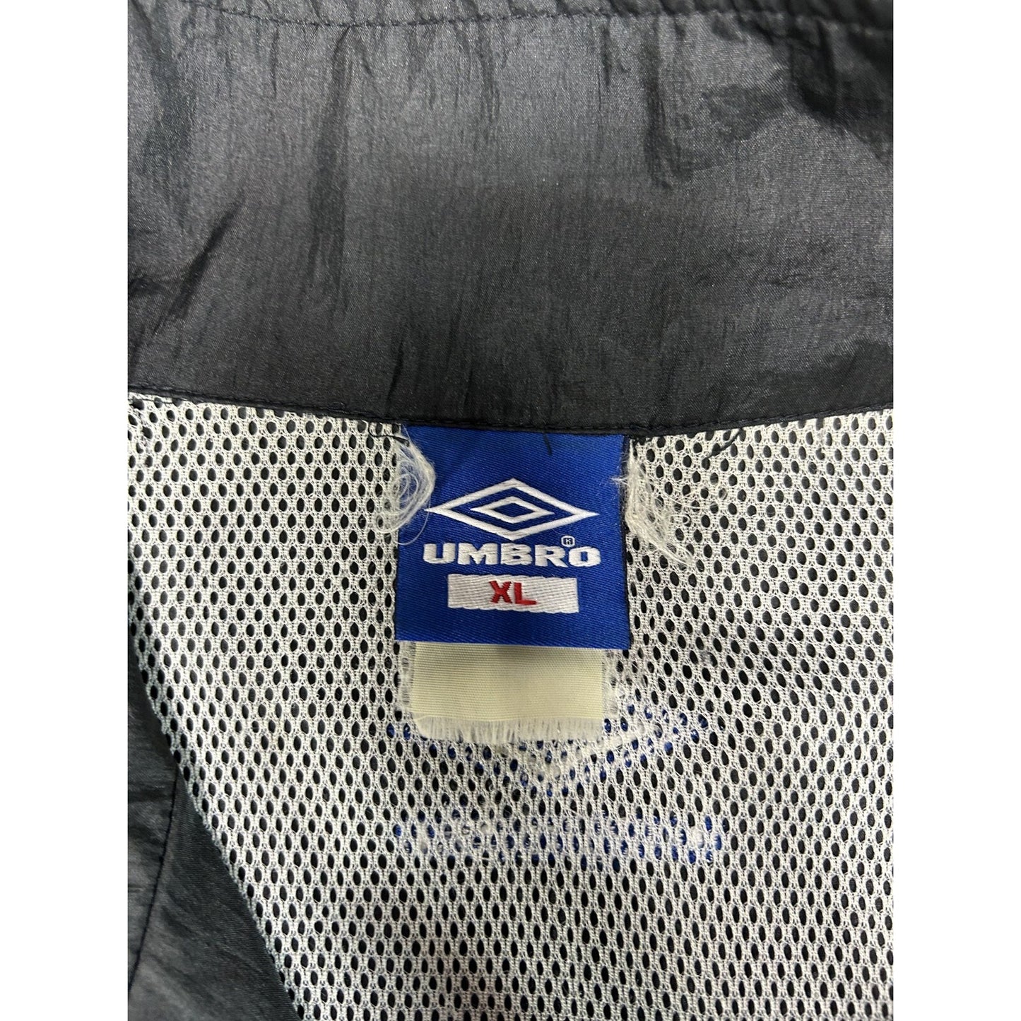 Vintage 90s Umbro Embroidered Logo Two Tone Nylon Windbreaker Jacket Size XL