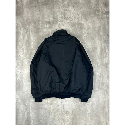 Vintage Columbia Reversible Nylon Full Zip Bomber Jacket Size Large Black