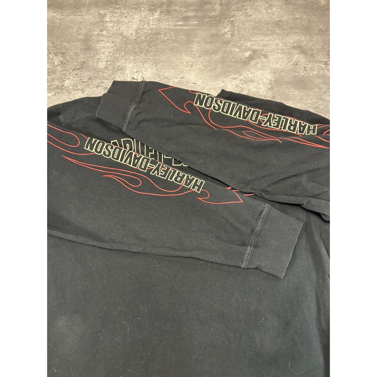 Vintage Harley Davidson Classic Logo Flame Print Long Sleeve T-Shirt Size Medium