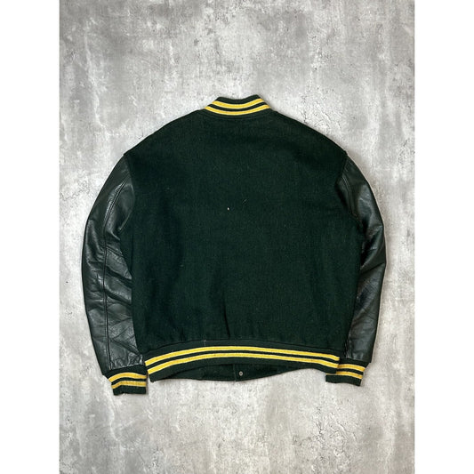 Vintage 80s PC Varsity Collegiate Embroidered Patch Jacket Size XL