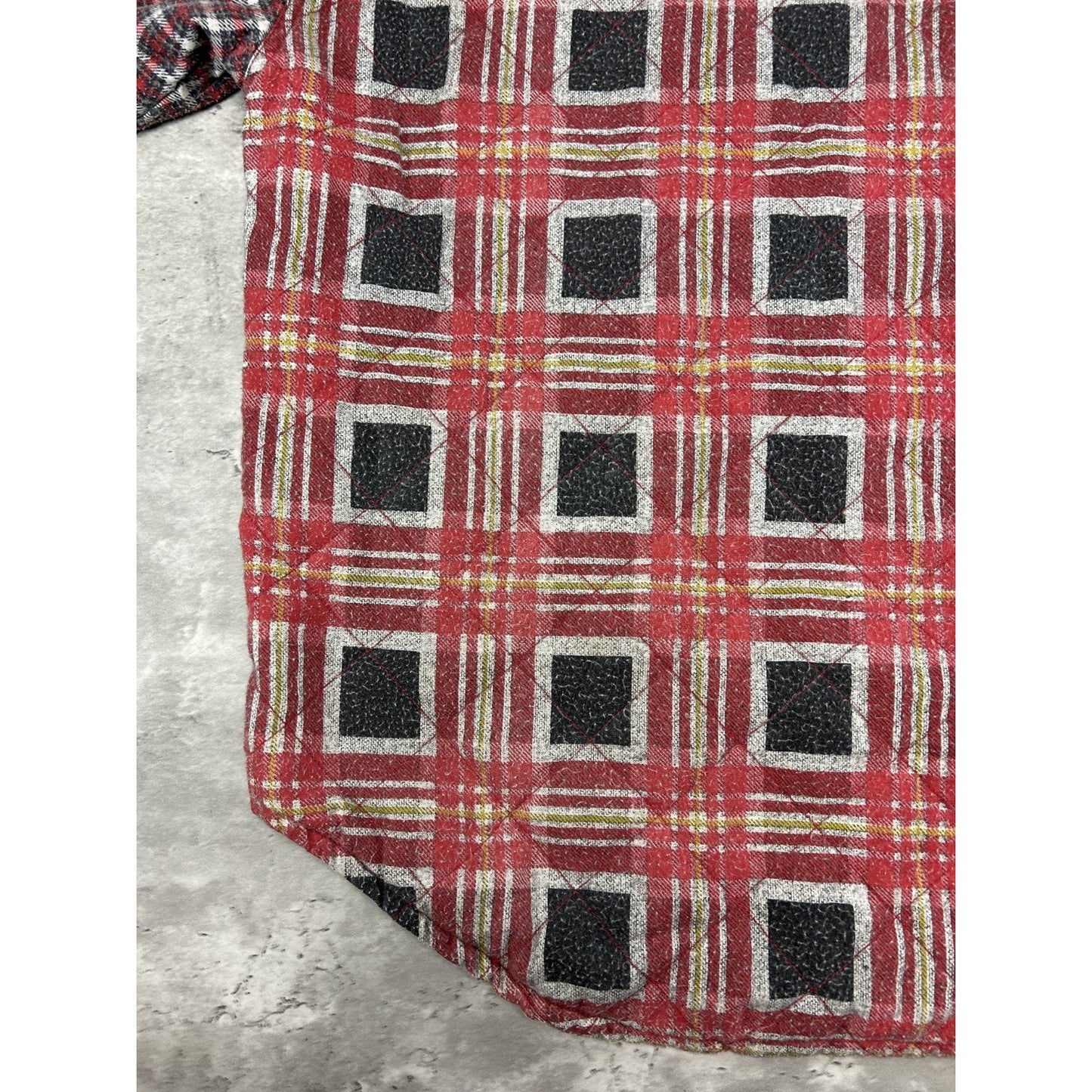 Vintage 90s Bugle Boy Wetlands Abstract Plaid Print Full Zip Jacket Size XL