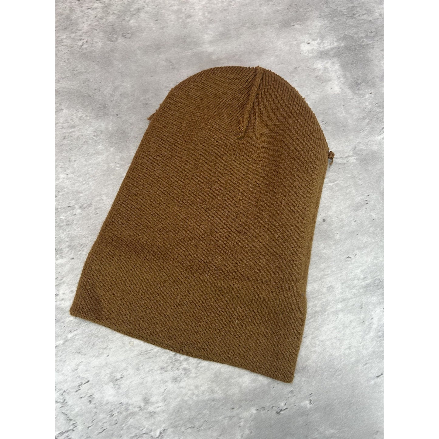 Vintage Carhartt Workwear Embroidered Patch Beanie Hat OSFA Brown YOUTH