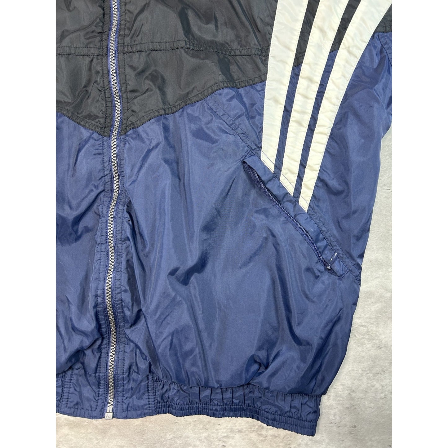 Vintage 90s Adidas Embroidered Spellout Nylon Windbreaker Jacket Size Large