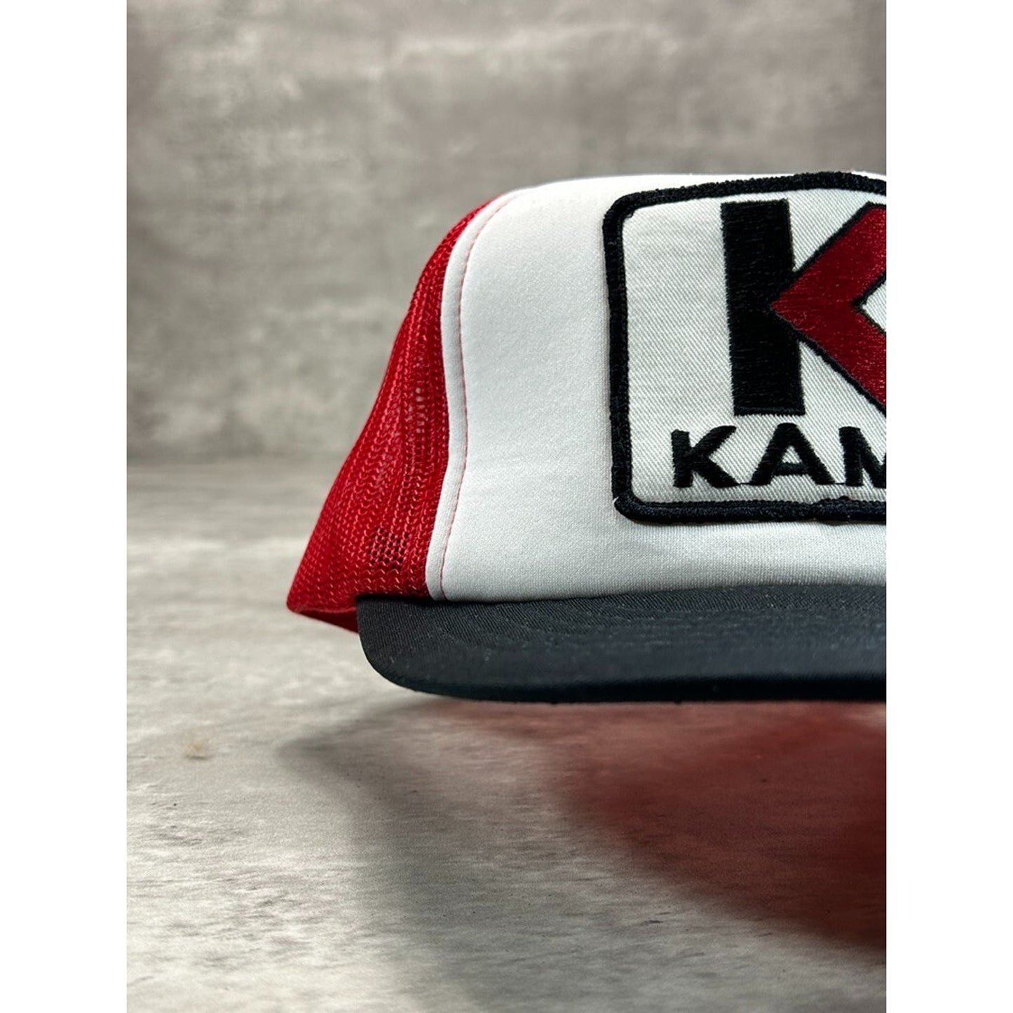 Vintage 1980s Kamlu Embroidered Patch Trucker Snapback Hat OSFA