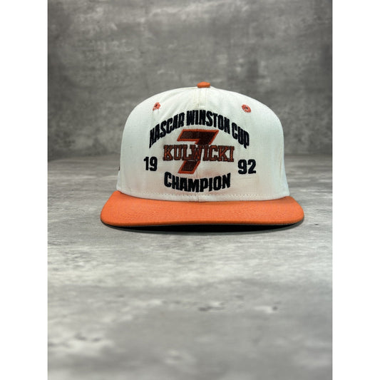 Vintage 90s Alan Kulwicki #7 Hooters Racing Embroidered Nascar Snapback Hat OSFA