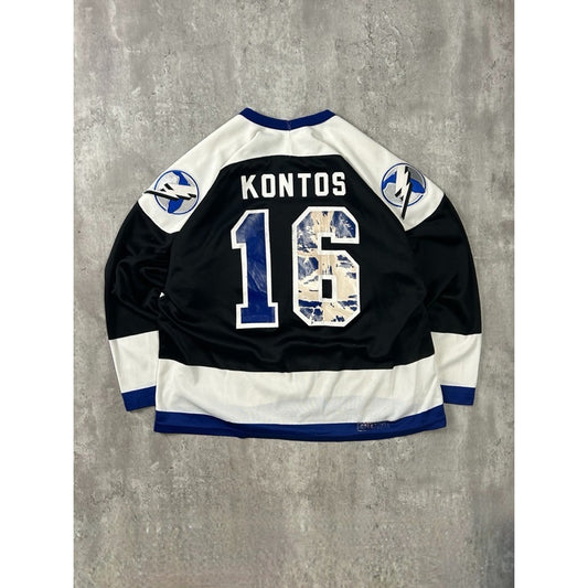 Vintage 90s Chris Kontos #16 Tampa Bay Lightning NHL Stitched Jersey Size XL